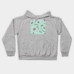 Folk Art Flowers Green Kids Hoodie